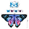 Sunlisky Kids Butterfly Wings Costume for Girls Fairy-Wings Mask Party Favors Gifts (Blue Red Sets)