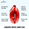 EARasers Earplugs Keychain Carrying Case - Aluminum Waterproof Ear Plugs and Pills Holder (Red)