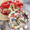 Christmas Stretchy Headbands For Women Girls 3Pcs Head Bandana Non-Slip Knotted Headbands Santa Claus Elastic Hair Bands Winter Fashion Yoga Wide Knot Hair Bandanas Headdress