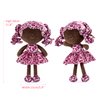 Gloveleya Doll Baby Dolls Soft Doll Baby Girl Gifts Curly Hair Brown Rose Red Leopard Dress Spring Girl 12inches
