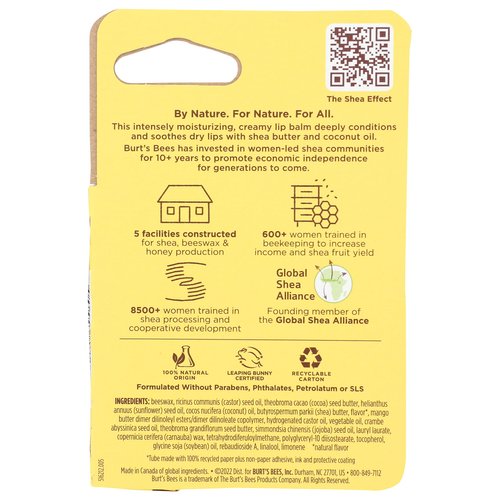 BURTS BEES Shea & Coconut Oil Lip Balm, 0.34 OZ