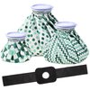 3 Pieces Ice Bag for Injuries Reusable Ice Bags with Adjustable Wrap, Ice Pack for Cold and Hot Therapy and Pain Relief for Knee Leg Injury, 3 Sizes, 11 Inch, 9 Inch, 6 Inch (Polka Dot,Green)