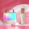 Karaoke Machine for Kids Portable Bluetooth Speaker with Wireless Microphone for Illusionary Flowing Light,Karaoke Toys Gifts for Girls & Boys Ages 4-12 +Year Old Birthday Party