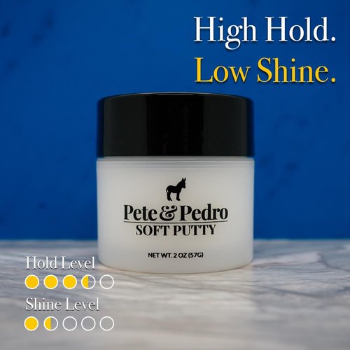 Pete & Pedro SOFT PUTTY - Hair Putty for Men | Strong Hold and Matte Low Shine Finish, Softer Texture & Consistency For Easier Hair Styling | As Seen on Shark Tank, 4 oz.
