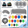 Truck Birthday Party Supplies Truck Theme Party Decorations, 99 Pcs(Backdrop Tablecloth Banner Triangle Bunting Cake Toppers Foil Balloons Honeycomb Centerpieces Flags Balloon Garland Arch Kit)