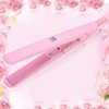 2-in-1 Mini Hair Straightener Ceramic Tourmaline Plate Adjustment TemperatureBeauty Flat Iron Heating Curler - 4Colors ()