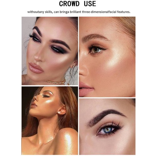 MEICOLY Baked Highlighter Powder Palette,Natural Face Highlighter Shimmer Powder,Long Lasting Glittery Highlighter Makeup Face Luminizer,01 Pearl White