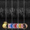 RFAQK 5Pack 3.30x8.20 Feet Black Foil Fringe Curtains Backdrop for Birthday Party Decorations –Black Fringe Backdrop Tinsel Streamers for Bachelor and Graduation Decor, Baby Shower, and Gender Reveal