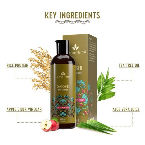 Avimee Herbal Sakshi Hair Shampoo | For All Hair Types | Deep Cleaning Shampoo With Extra Foam | Sles & Paraben Free | 200Ml