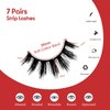 ILLPTA Fluffy Wispy Volume False Eyelashes Strip 3D, Natural Look Thick Waterproof Cat Eye Lashes, 16MM Faux Mink Demi Curly Cateye Fake Eyelashes (5D-06)