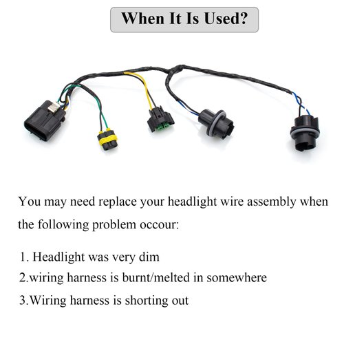 HOPUT Silverado Headlight Wiring Harness, 645-745 645745 645 745 15841609 25962806 Headlight Wire Harness Compatible with 2008 2009 2010 2011 2012 2013 2014 Silverado 1500 2500HD 3500HD