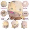 Hoscod Blonde Bob Wig Human Hair Straight 613 Bob Wig Human Hair 12 Inch 180 Density 613 Blonde Suitable for All Hair Types 13x4 HD Transparent Lace Wigs for Women Glueless Bob Wigs with Baby Hair