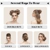 HIZEMLK 1PCS Messy Bun Hair Piece Messy Hair Bun Scrunchies for Women Wavy Curly Chignon Ponytail Hair Extensions Synthetic Thick Tousled Updo Bun (Dark Brown)
