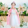 Vicloon 11PCS Princess Cape Set, Princess Dress Up Cloak With Crown, Wand, jewelry, and bag, Princess Dress Up Clothes for Little Girls, Princess Cape for 3+ Year Old Christmas Birthday Gifts(Pink)