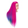 Hairlink 26-28'' Mannequin Head Yaki Synthetic Fiber Hair Styling Training Head Dolls for Cosmetology Manikin Maniquins Practice Head with Stand (6611W0320)