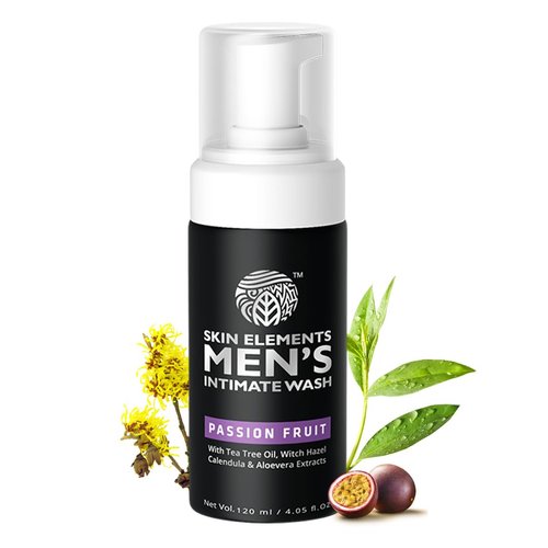 Skin Elements Intimate Wash for Men with Passion Fruit (4.05 Fl Oz) | pH Balanced Foaming Intimate Wash | Prevents Itching, Irritation & Bad Odor |