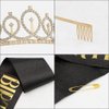 Black Birthday Sash and Crown for Women,Happy Birthday Sash for Women,Birthday Queen Sash and Crown,Birthday Tiara for Women,Happy Birthday Decorations for Women,Birthday Crown Adult Woman,Girls Tiara