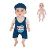 Full Silicone Doll Clothes Outfits for 17.7"- 18.5", Reborn Baby Doll Suit Accesories Set - Newborn Girl Boy Baby Clothing Gifts Set - DarkBlue Set (Clothes Only)