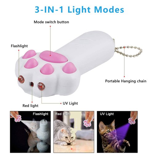 VOVIGGOL Cat Toys for Indoor Cats Interactive Cat Toy for Catch Exercise, Pet Dog Funny Toys Kitten Toys Cat Wand Toy for Chasing and Playing (White)