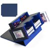 MTG Deck Box with 2 Commander Display, Commander Deck Box Fits 320+ Single Sleeved Cards, Deck Box MTG with Dice Tray, Magnetic MTG Double Deck Box Storagex Fit YuGiOh TCG CCG Magic Cards (Black&Blue)