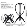 XCZYN Wig Stand Portable Collapsible Wig Head for Short Wigs Durable Plastic Wig Display Folding Wig Holder Wig Dryer Travel Short Hair Extensions Stands (1Pc Black)