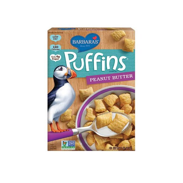 Barbara's Bakery Puffins Cereal Peanut Butter -- 11 oz - 2 pc