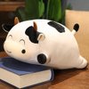 WUYU Cow Plush Pillow, Adorable Stuffed Animal Plush Toy, Soft Cow Hugging Pillow for Kids Boys Girls (Squinting,13.7in)