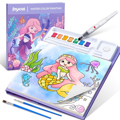 Paint with Water Coloring Books for Kids, Watercolor Paint Set for Toddlers Ages 3-5, 4-8, 8-12, Mess Free Painting Activity, Arts and Crafts for Kids 4-6, Presents for Boys Girls (Purple)