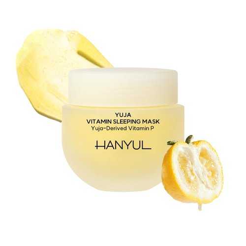 Hanyul Yuja (Yuzu) Vitamin Sleeping Mask | Overnight Face Mask for Brightening, Toning, Moisturizing, Night Skincare with Vitamin C, B and Hyaluronic Acid, Non-Comedogenic tested, 2.37 fl.oz.