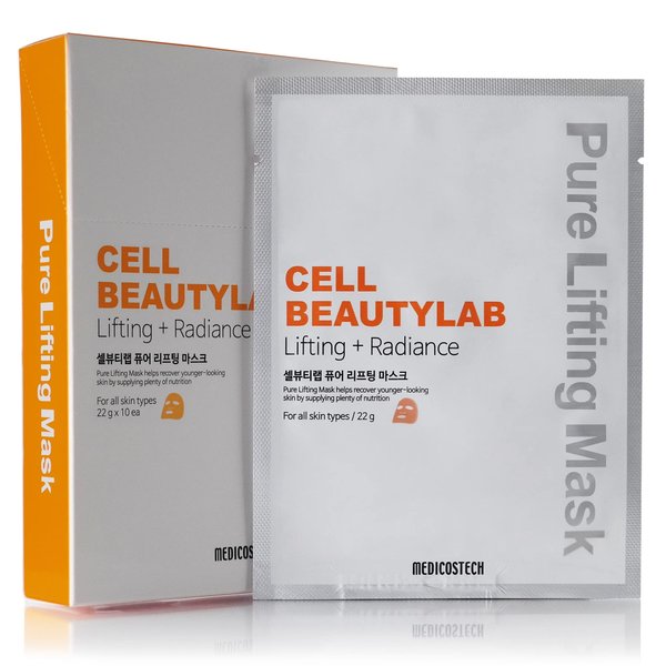 CELL BEAUTYLAB Collagen Face Mask 10 Pack｜Elasticity, Revitalizing, Nourishing and Skin Care Face Sheet Mask for All Skin Types｜With Collagen, Niacinamide, Centella asiatica