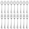 16 Pcs Forks and Spoons Silverware Set,Food Grade Stainless Steel Flatware Cutlery Set for Home,Kitchen and Restaurant,Mirror Polished,Dishwasher Safe - 8 Dinner Fork(8 inch) and 8 Teaspoon(6.5 inch)