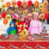 Poqirzan 118PCS Firetruck Birthday Party Decorations Firefighter Party Tableware Set Kids Boys Fire Truck Birthday Party Supplies Fire Truck Plates Napkins Cups Forks Knives Tablecloth Banner Serve 20