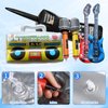 80s 90s Party Decorations,Inflatable Radio Retro Inflatable Fake Phone Rock Inflatable Guitar Inflatable Microphone Props Set with 1 Hand Pump, Hip Hop Party, Christmas Birthday Party Supplies (7pcs)
