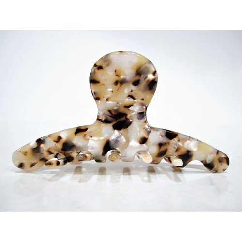 Generic Brown and creme marble design hair claw clip for medium fine hair