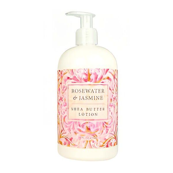 Greenwich Bay Rosewater Jasmine Scented Lotion with Shea Butter - Luxury Spa Botanical Collection - Beautiful Packaging - 16 Ounce Bottle