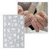 JMEOWIO 6 Sheets 3D Embossed Flower White Nail Art Stickers Decals Self-Adhesive Pegatinas Uñas 5D Spring Summer Floral Nail Supplies Nail Art Design Decoration Accessories