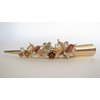 Generic Gold tone rose gold flowers and leaves metal alligator hair claw clip clamp
