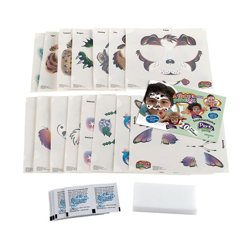 Face Paintoos - Party Pack - Face Design for a Face Paint Alternative for Kids Ages 4+