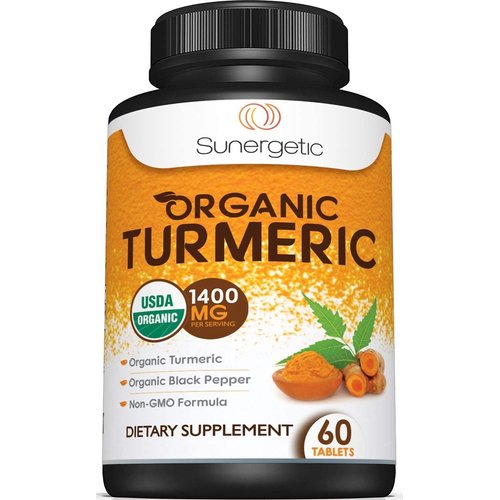 USDA Certified Organic Turmeric Supplement – Includes Organic Turmeric & Organic Black Pepper – 1,400mg of Turmeric per Serving - 60 Count (Pack of 1)