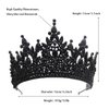 Extra Big Crown for Women Black Gothic Tiara 5" Tall Pageant Queen Tiara Headband Black Wedding Crown for Quinceanera Costume Cosplay Halloween