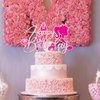 Hot Pink Girl Birthday Cake Topper Hot Pink Princess Happy Birthday Cake Topper Pink Birthday Party Decoration for Girls Women Bridal Shower Bachelorette Party Supplies