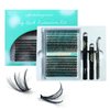 Wffenhefragrance DIY Volume eyelash extensions Kit - Lashes cluster 30D+40D D Curl Individual Lashes | Thick Eyelash extensions Kit 320pcs | Thin Band Cluster Lashes with Bond, Seal, and Tweezers