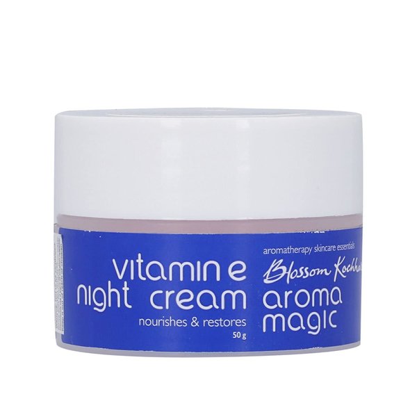 Aroma Magic Vitamin E Night Face Cream | Anti Aging Facial Moisturizer | Overnight Nourishing & Restorative Cream | for Healthy & Radiant Glow | 1.76 Oz (50g)