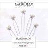 Barode Peals Wedding Hair Pins Rhinestones Bridal Hairpieces Gem Pearl U Pins Bride Hair Accessories for Women and Girls （5 Pcs）