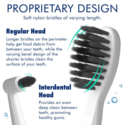 Sonic-FX Replacement Electric Toothbrush Heads Compatible with Fairywill, Sonic-FX and SnapWhite for Adults and Kids | Soft Charcoal/Nylon Bristles Sonic Replacement Toothbrush Heads (White,Pack of 4)