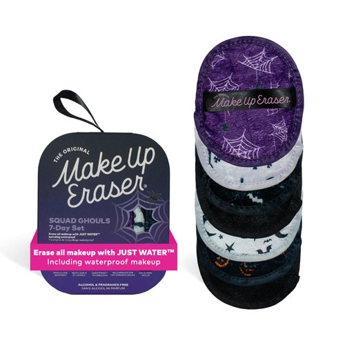 The Original MakeUp Eraser, 7-Day Set, Erase All Makeup With Just Water, Including Waterproof Mascara, Eyeliner, Foundation, Lipstick, Sunscreen, and More! Squad Ghouls, 7ct.