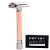 The Parker Variant Adjustable Double Edge Safety Razor, Customize Your Shave with a Turn of The Dial from Mild to Aggressive - 5 Blades Included (Rose Gold)