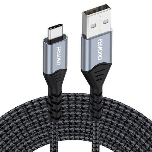 FEMORO USB C Cable 10 ft 5 Pack 60W Fast Charging, USB A to USBC Charger Cables, Extra Long USB2.0 Type C Cord Data Tranfer for iPad iPhone 15 Galaxy Google Pixel Motorola Moto LG Nokia Android Phone