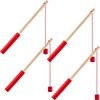 Sumind 4 Pieces Wooden Magnetic Fishing Poles Magnet Fishing Rods Magnetic Fishing for Pool Activity Accessory
