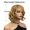 Wiginway Short Wavy Soft Heat Resistant Fiber Synthetic Wigs Natural Looking Premium Hair for Women 10 Inch Strawberry Blonde